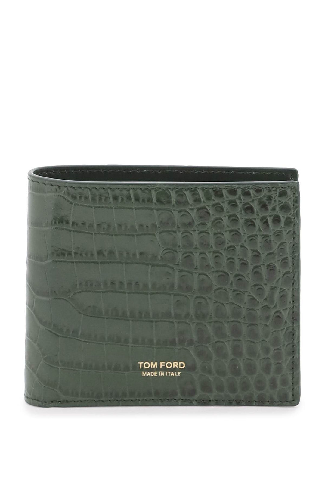 Croco Embossed Leather Bifold Wallet