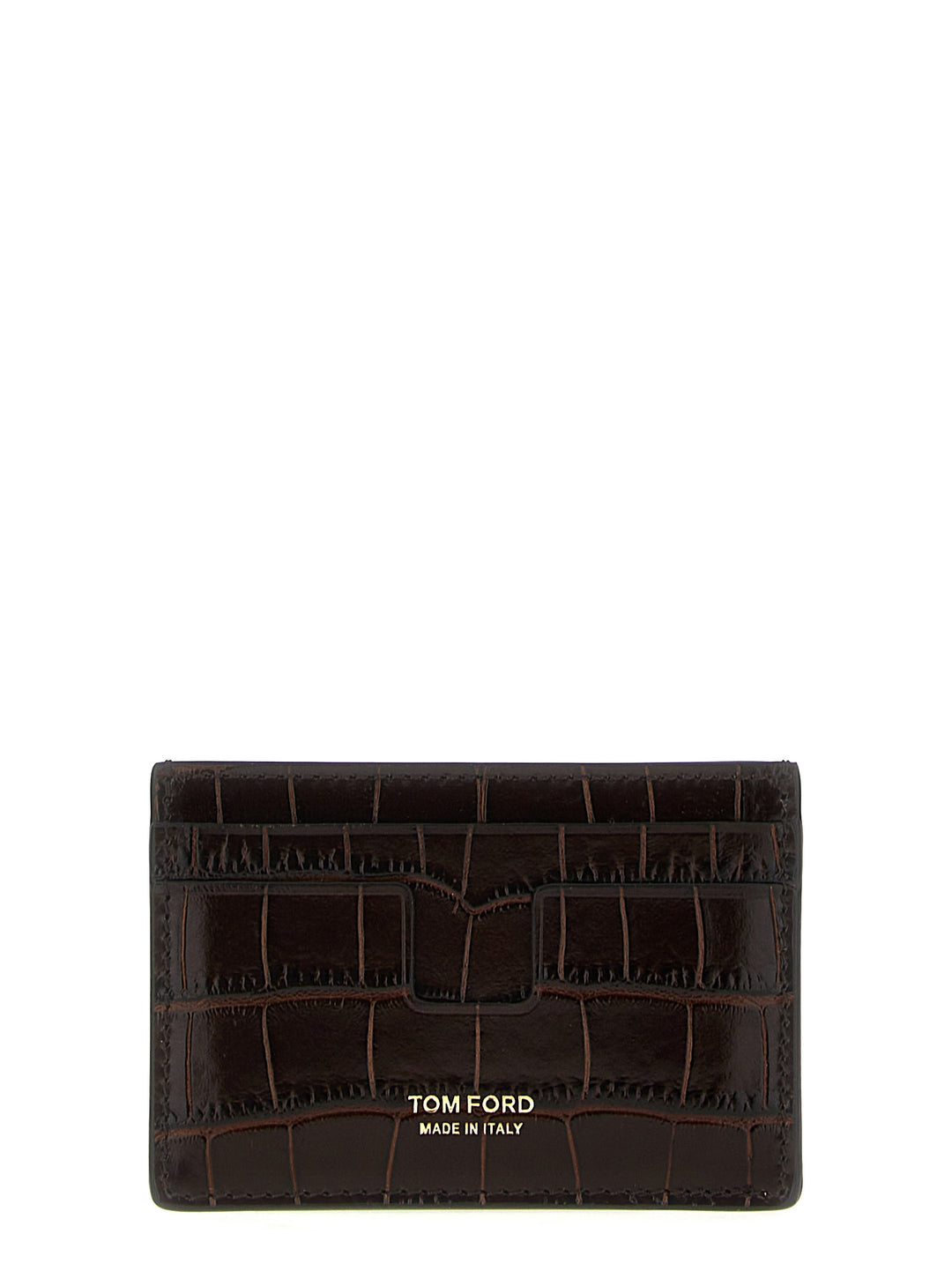 Croc Print Card Holder Wallets, Card Holders Brown