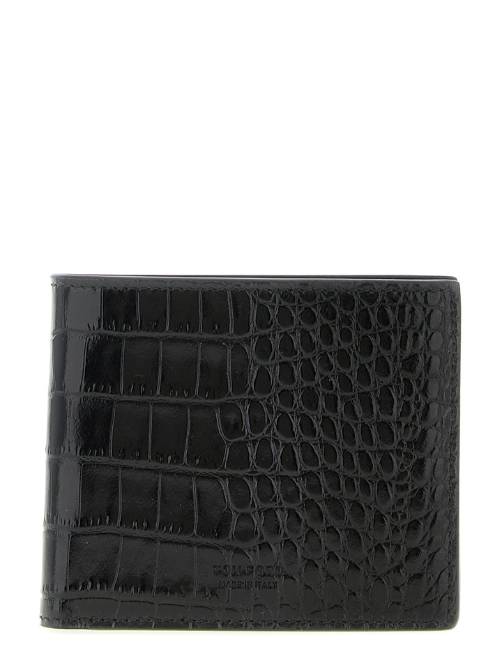 Tom Ford Crocodile Wallet Wallets and Card Holders - Black | 6863e9b48b0d4379f9b074fd7c3d565f4258f17c