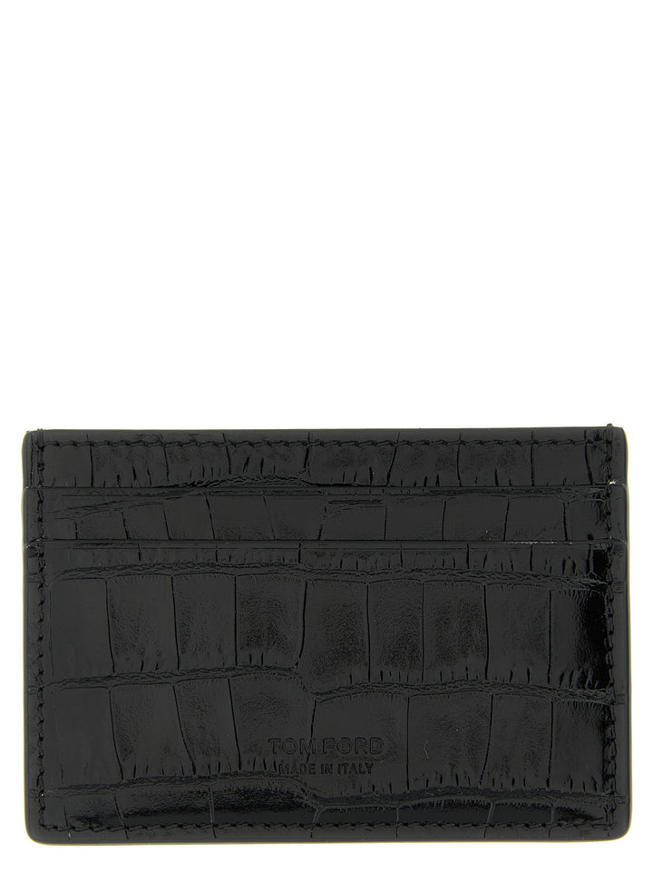 Tom Ford Crocodile Card Holder Wallets and Card Holders - Black | 979d36a2657f5f7d4c1dc13a15a1c0ce9c38a490