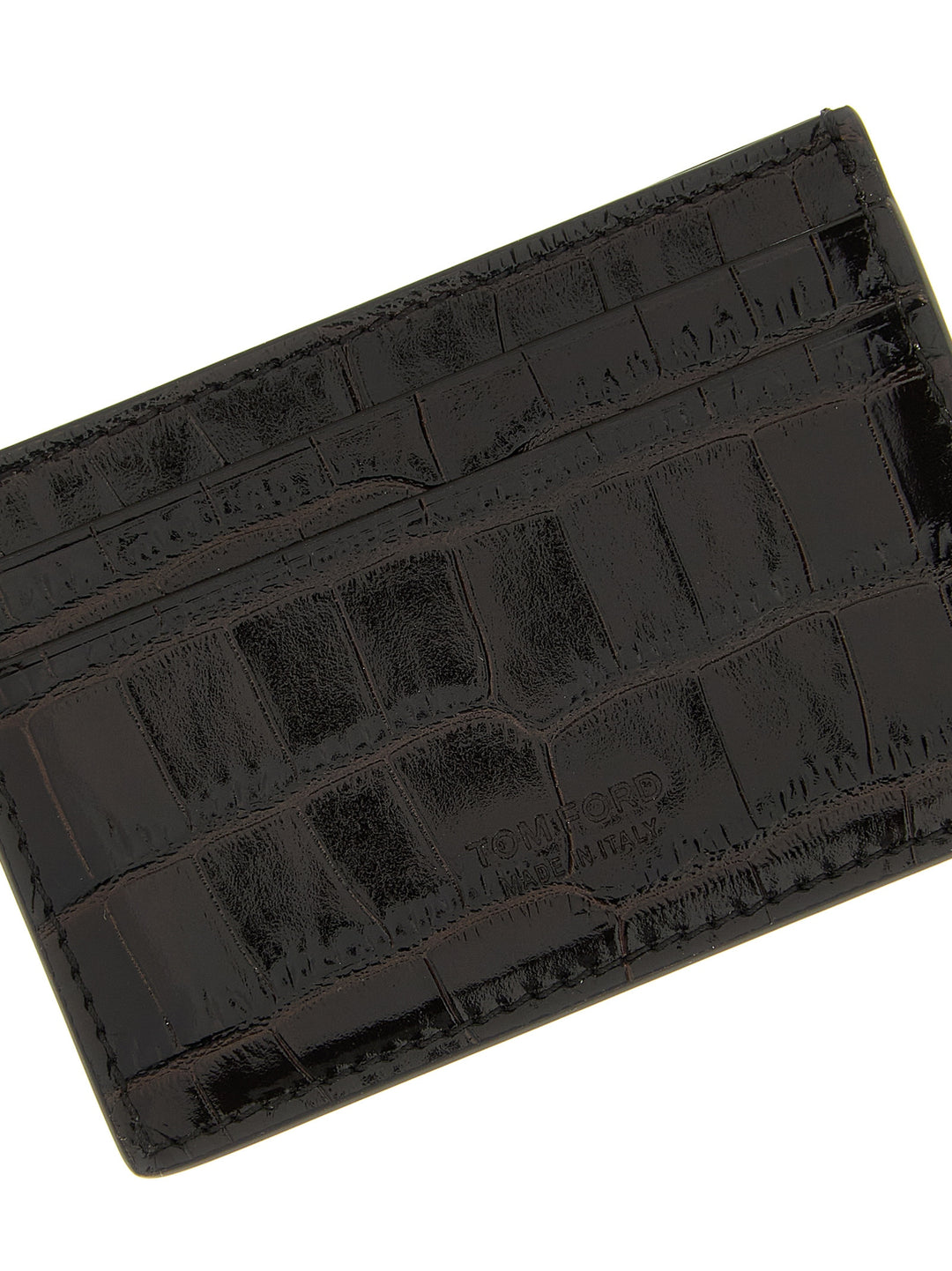 Tom Ford Crocodile Leather Card Holder Wallets and Card Holders - Brown | 50ec6ccbf455852a7ca0423d834261e27ebfebcb