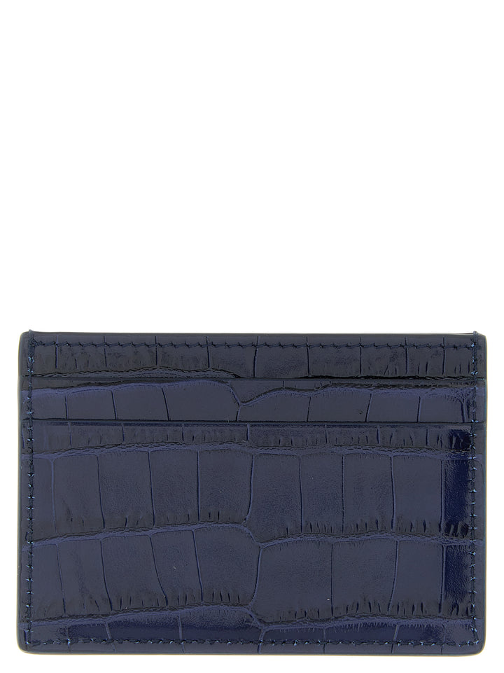 Tom Ford Crocodile Card Holder Wallets and Card Holders - Blue | 2b46bce110ef2ef7960f525e343640e8c4d82486