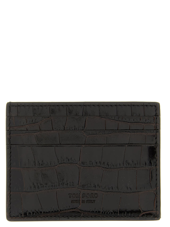 Tom Ford Crocodile Leather Card Holder Wallets and Card Holders - Brown | de411ec4b3eb5ff8f57fa25524d76ad040654ac0