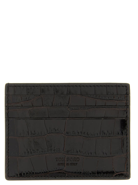 Crocodile Leather Card Holder Wallets And Card Holders Brown