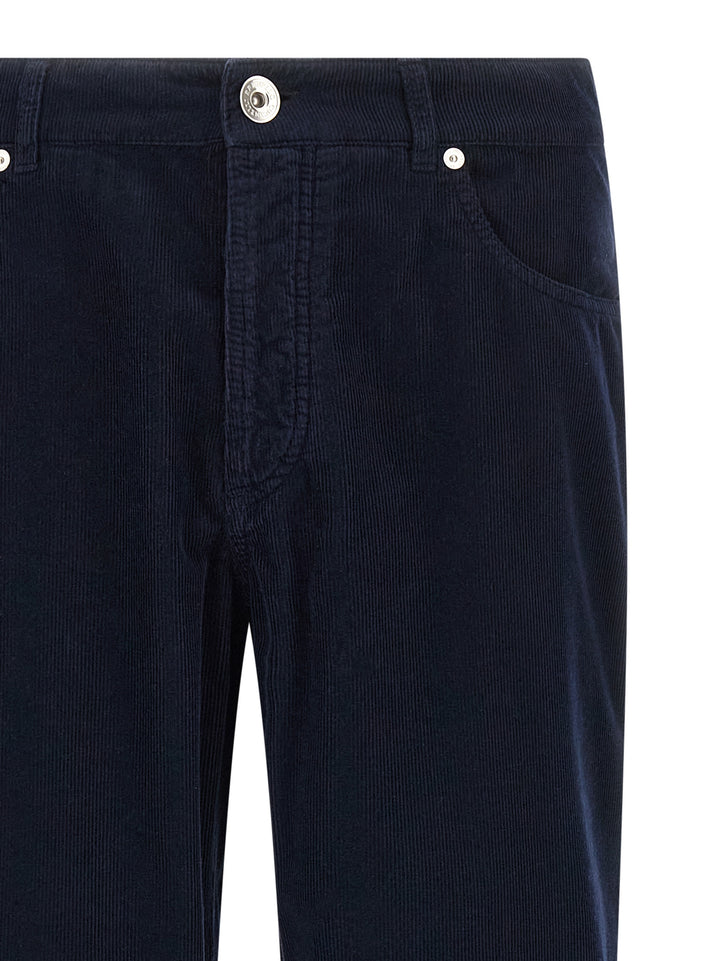 Brunello Cucinelli Corduroy Pants - Blue | 4e8d594176705535bb928d3bd7760bf11f595ab4