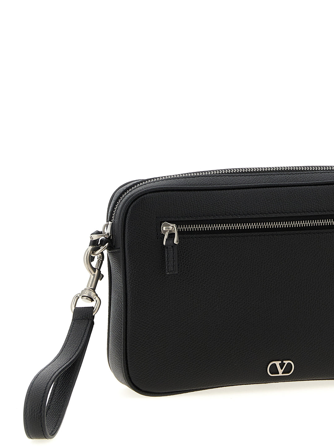 Valentino Garavani Valentino Garavani Vlogo Signature  Bag Clutch - Black | 55774c8ada1ec63d4dc3aac12ed5a8f0e93fa5e9