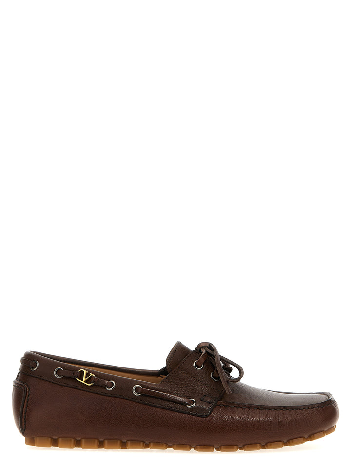Valentino Garavani Driver Fastaway Loafers - Brown | 02e129ab051f5b2c621e67256d211a223075f871