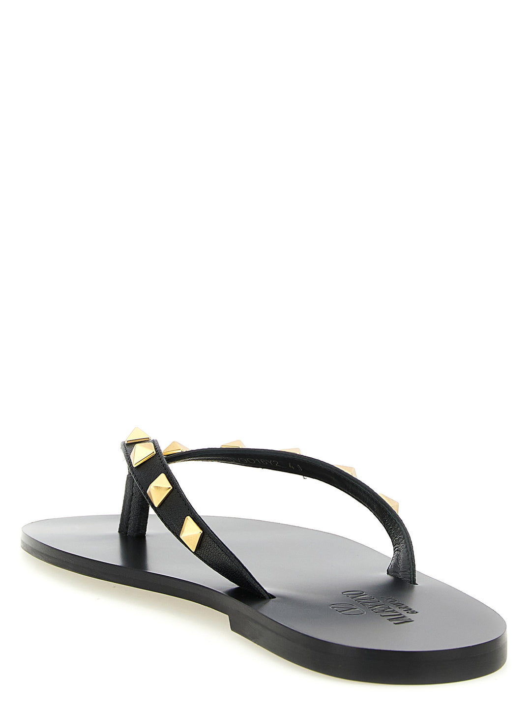 Valentino Garavani Thong Rockstud Sandals - Black | 3340ea3d6c449f41245db7569eb1dd81dc98c7f6