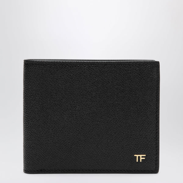 Black T-Line Bi-Fold Leather Wallet