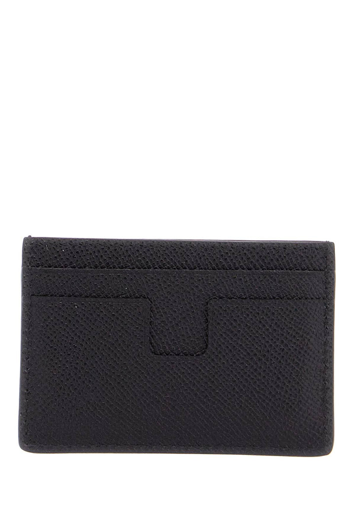 Black Minimalist Calfskin Credit Card Holder