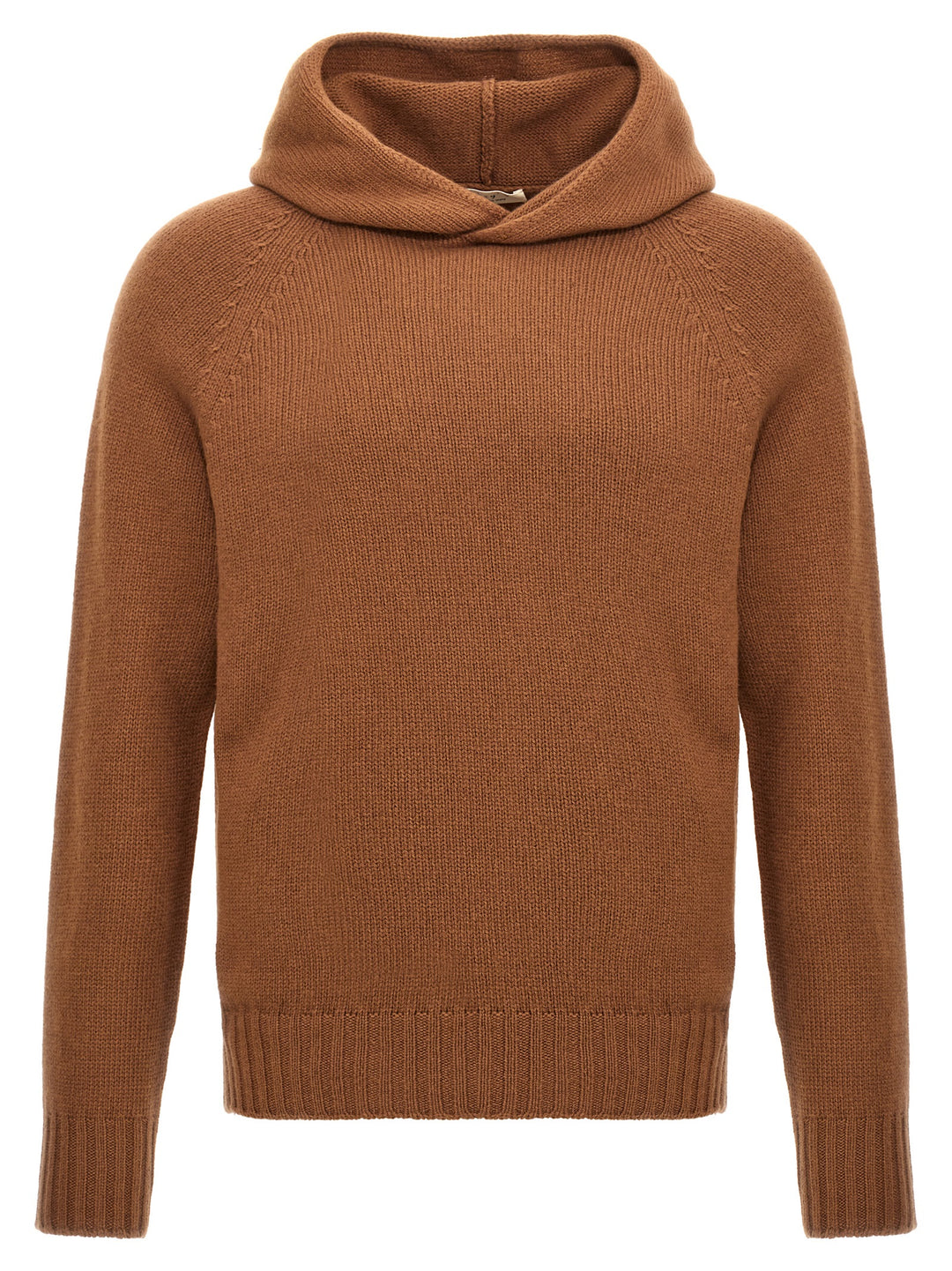 Wool Hooded Sweater Sweater, Cardigans Brown