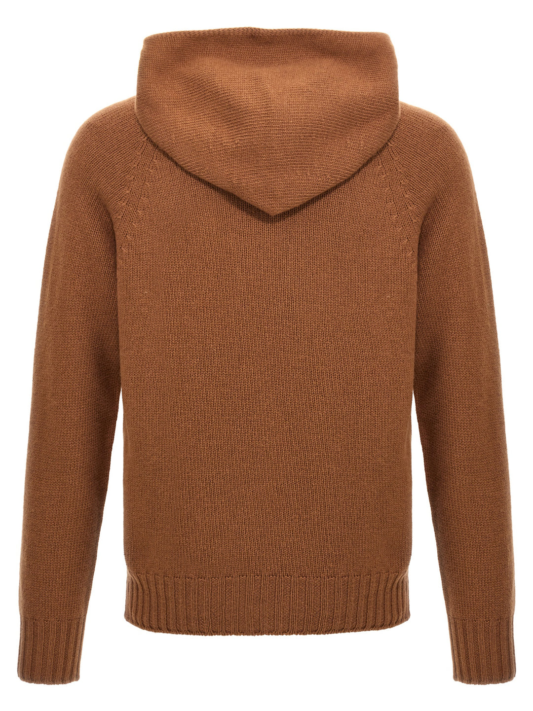 Wool Hooded Sweater Sweater, Cardigans Brown