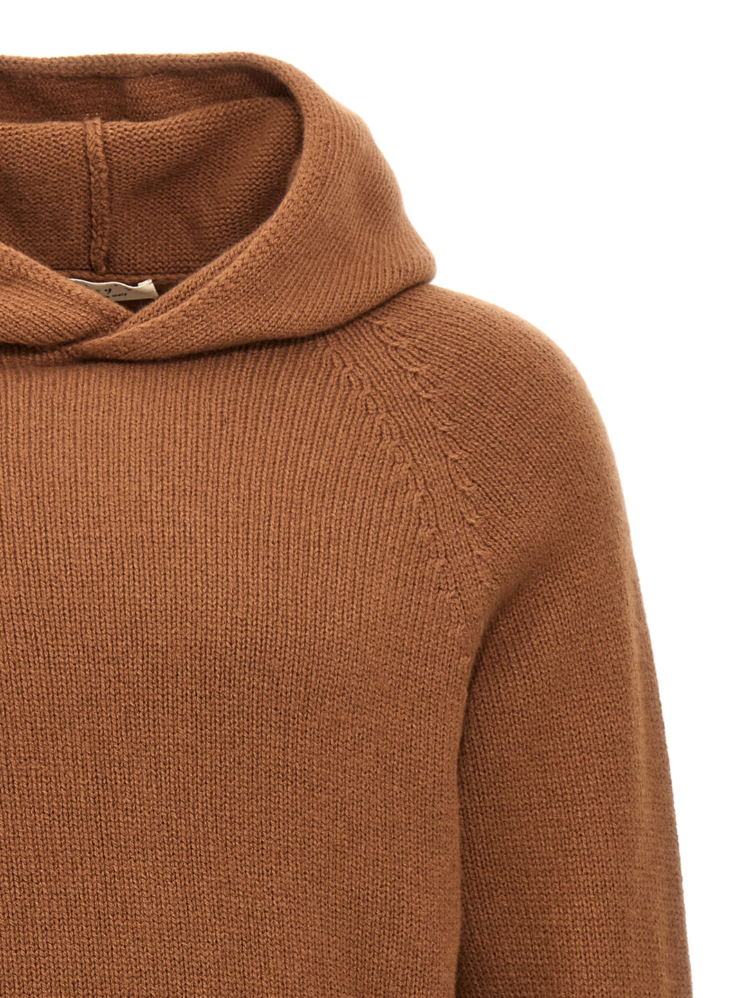 Wool Hooded Sweater Sweater, Cardigans Brown