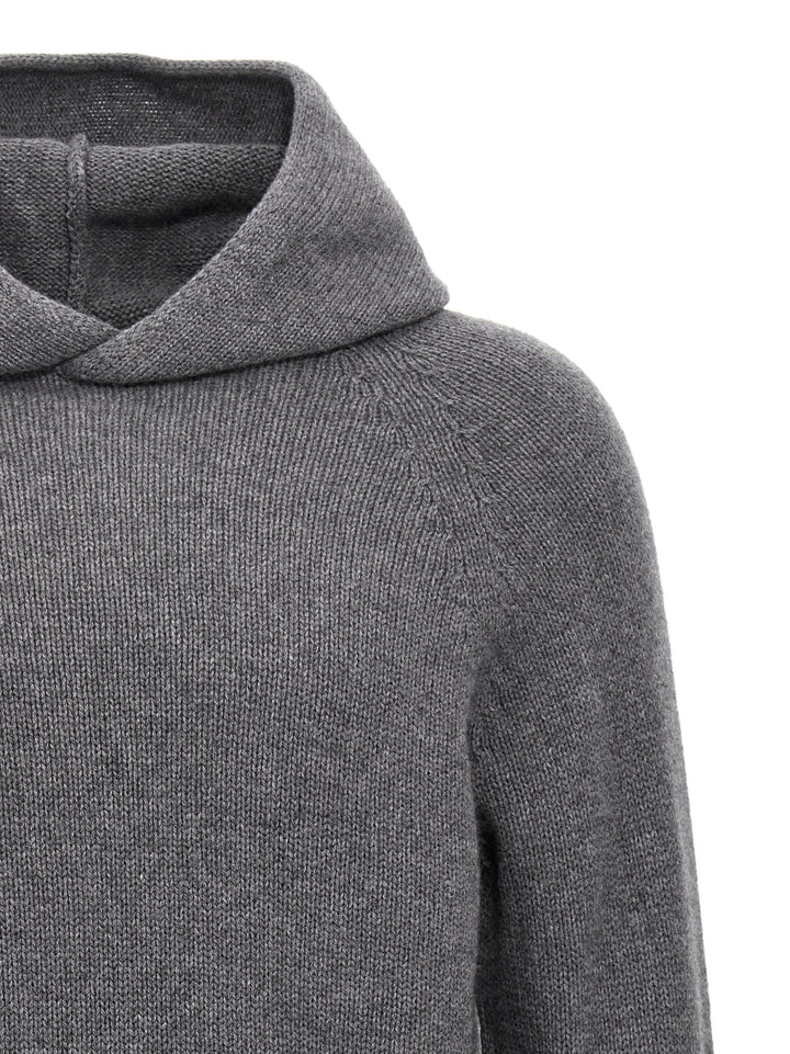 Wool Hooded Sweater Sweater, Cardigans Gray