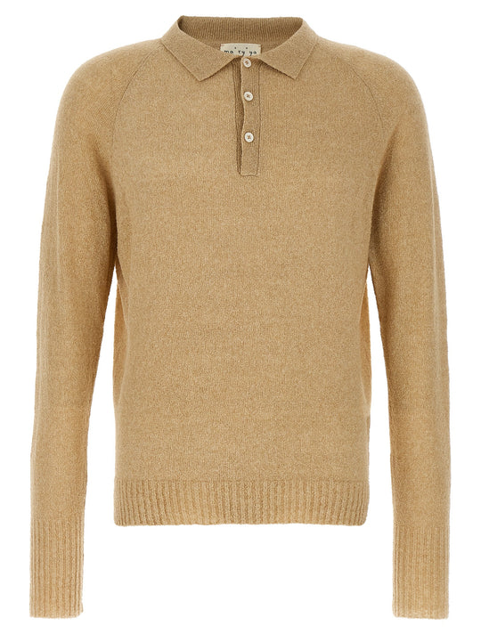 Bouclé Cotton Shirt Polo Beige