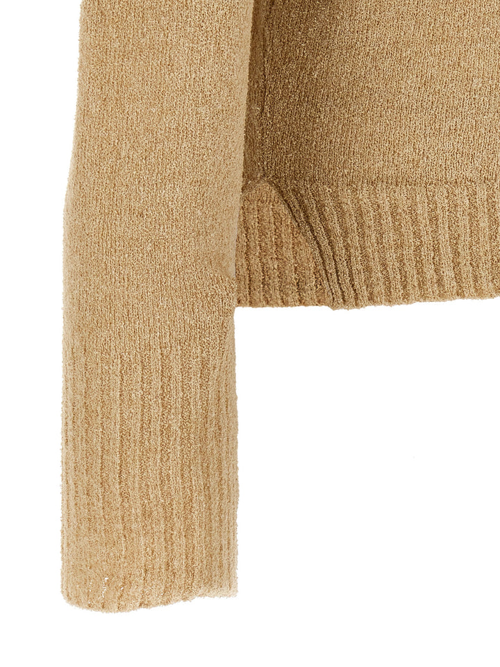 Ma'Ry'Ya Bouclé Cotton  Shirt Polo - Beige | 562772b5512bef47f9544232a82274c7b2d979e6