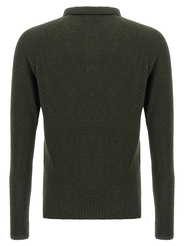 Bouclé Cotton Shirt Polo Green