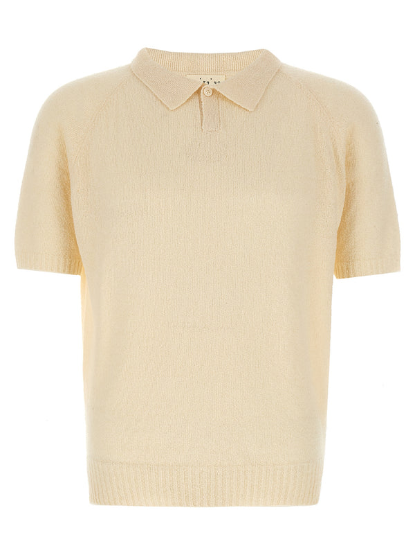 Bouclé Shirt Polo White