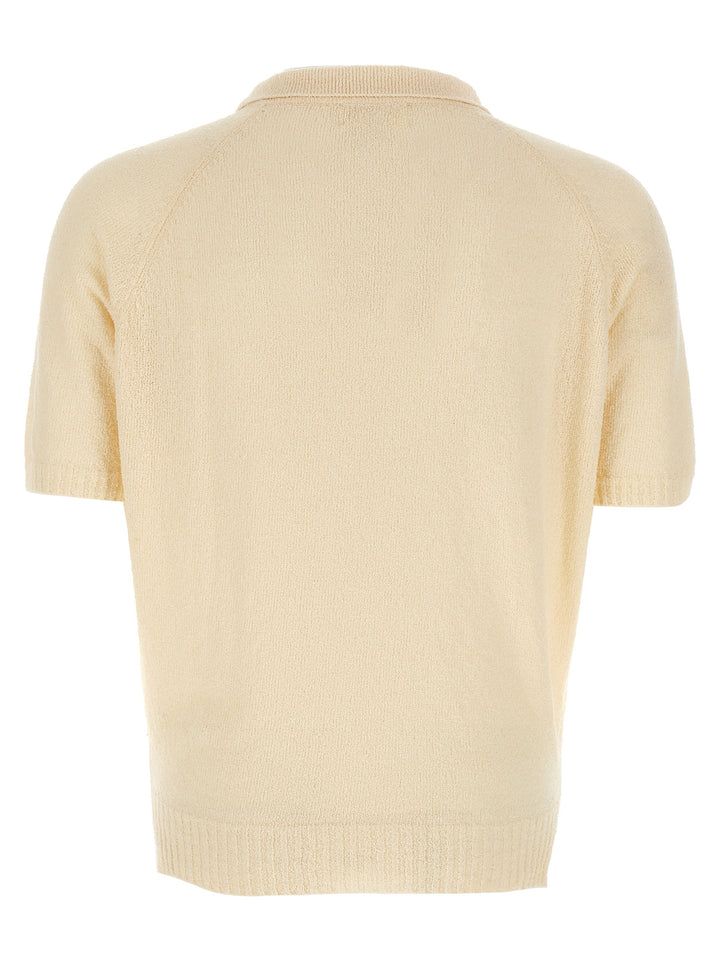 Ma'Ry'Ya Bouclé  Shirt Polo - White | 00486c22b7fff0f54053977316d32144e5132d33