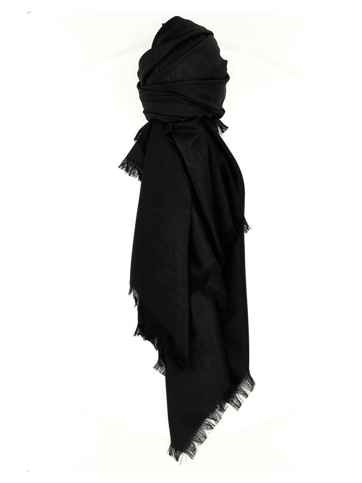 Monogram Ysl Jacquard Scarf Scarves And Foulards Black