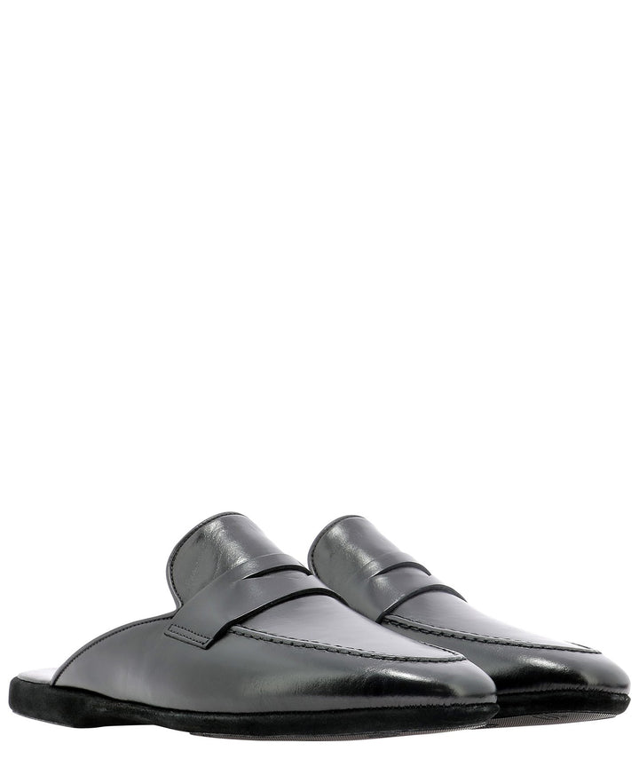 Calf Leather Slippers Loafers & Slippers Black