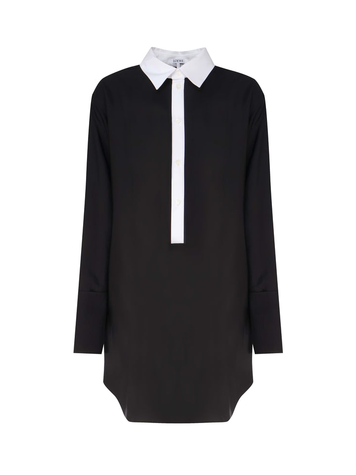 Viscose Blend Shirt Dress Dresses Black