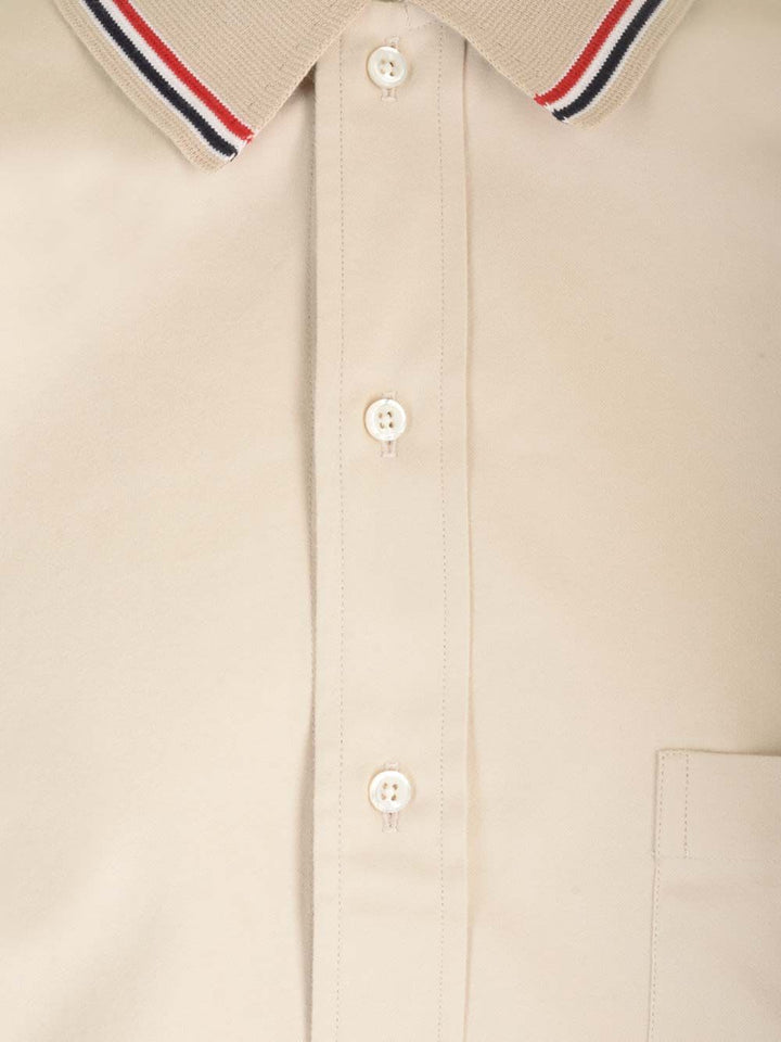 Stripe Cotton Flannel Oversized Shirt Shirts White