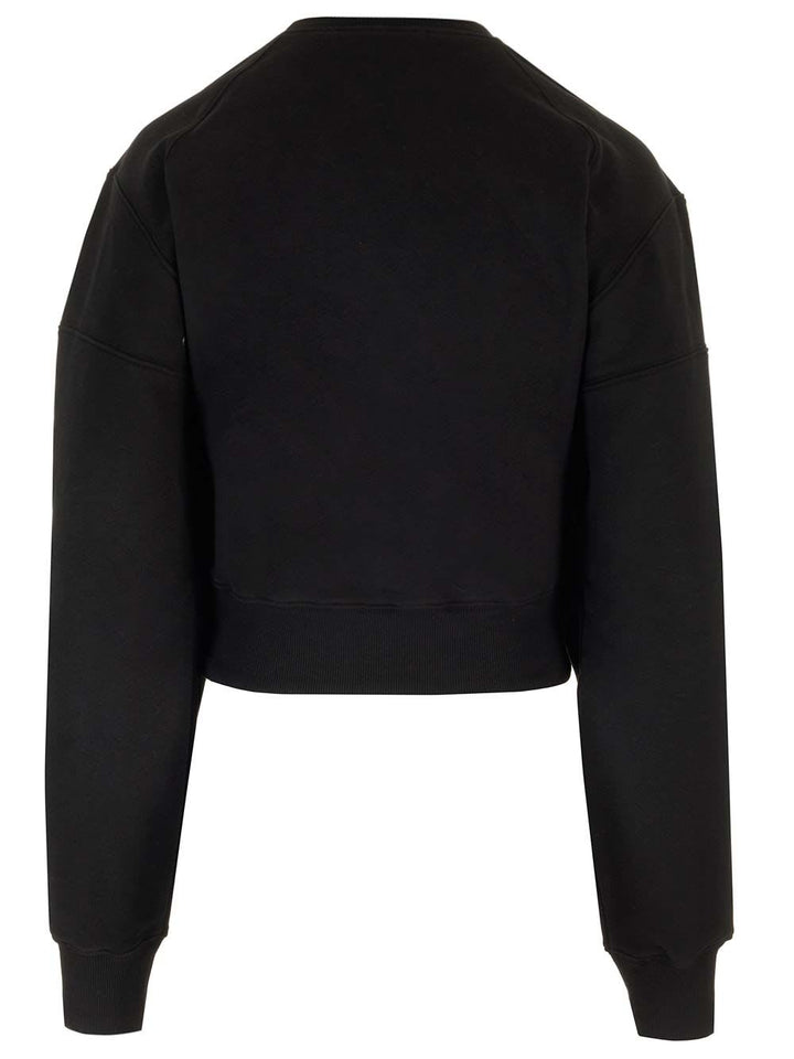 Cropped Sweatshirt Knitwear Black