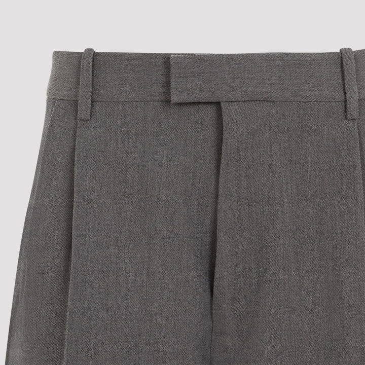 Stretch Wool Tricotine Trousers Grey
