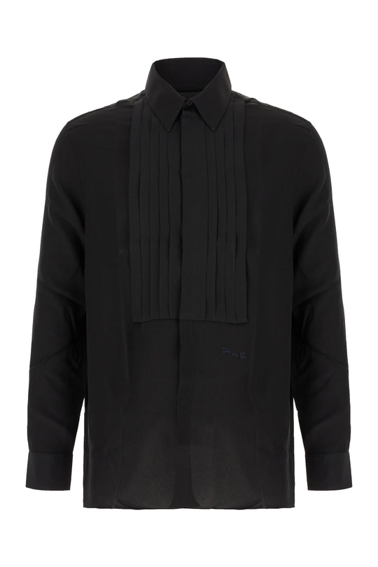 Boxy Silk Shirt Knitwear Black
