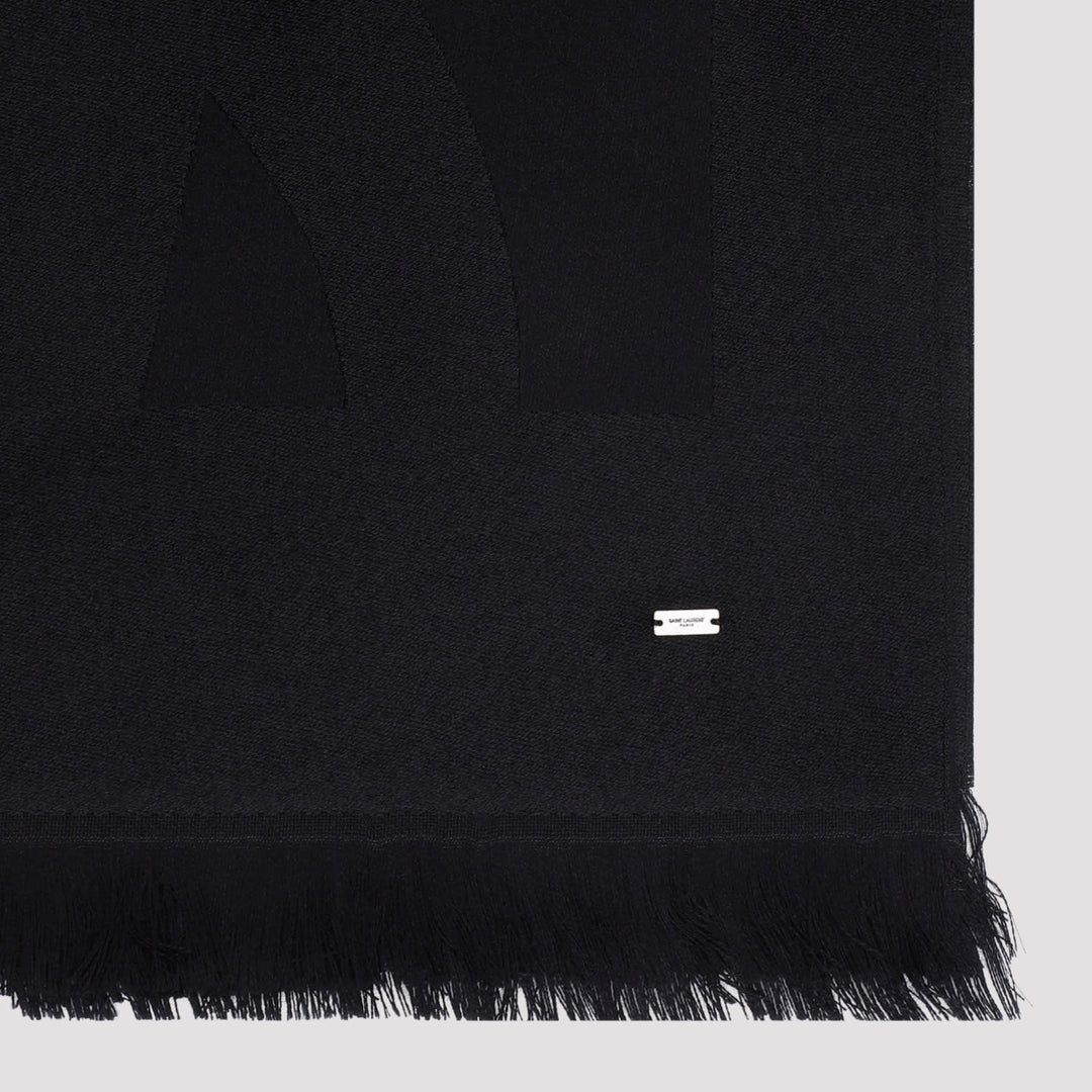 Monogram Scarf In Wool Jacquard Scarves And Foulards Black