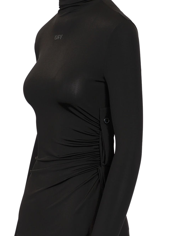 Long Sleeve Draped Top Tops Black