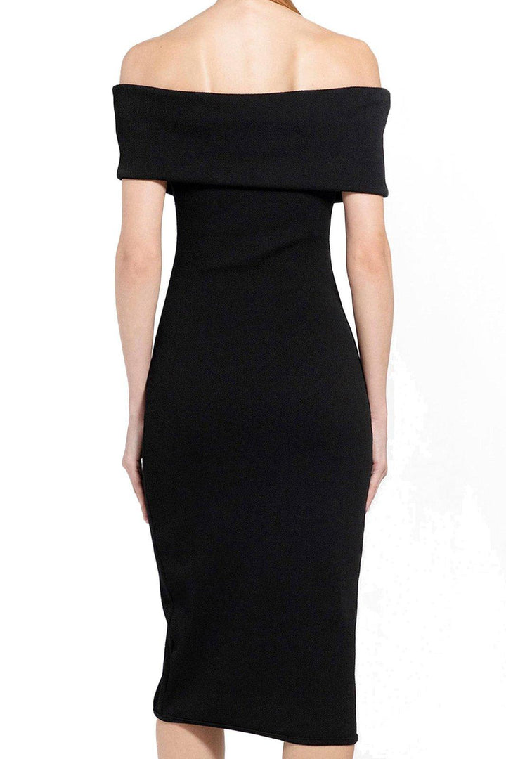Off-The-Shoulder Midi Dress Dresses Black