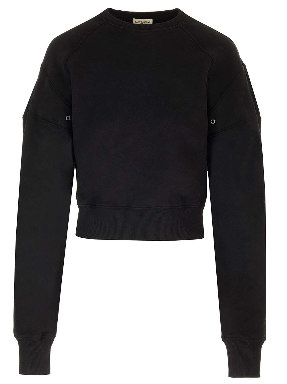 Cropped Sweatshirt Knitwear Black