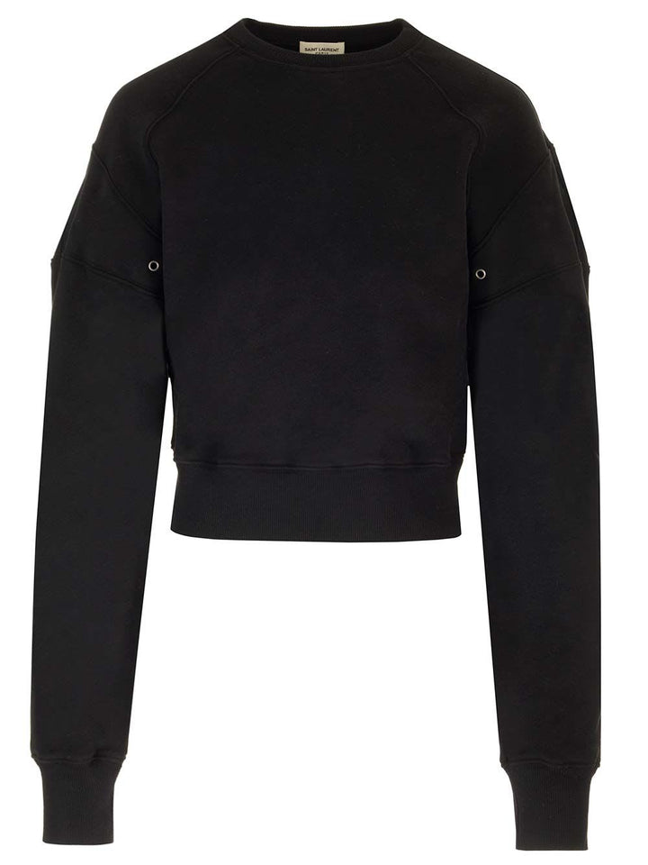 Cropped Sweatshirt Knitwear Black