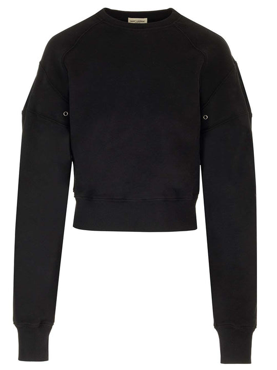 Cropped Sweatshirt Knitwear Black