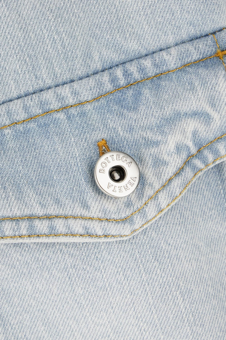 Extra Bleach Wash Denim Shirt Shirts Light Blue