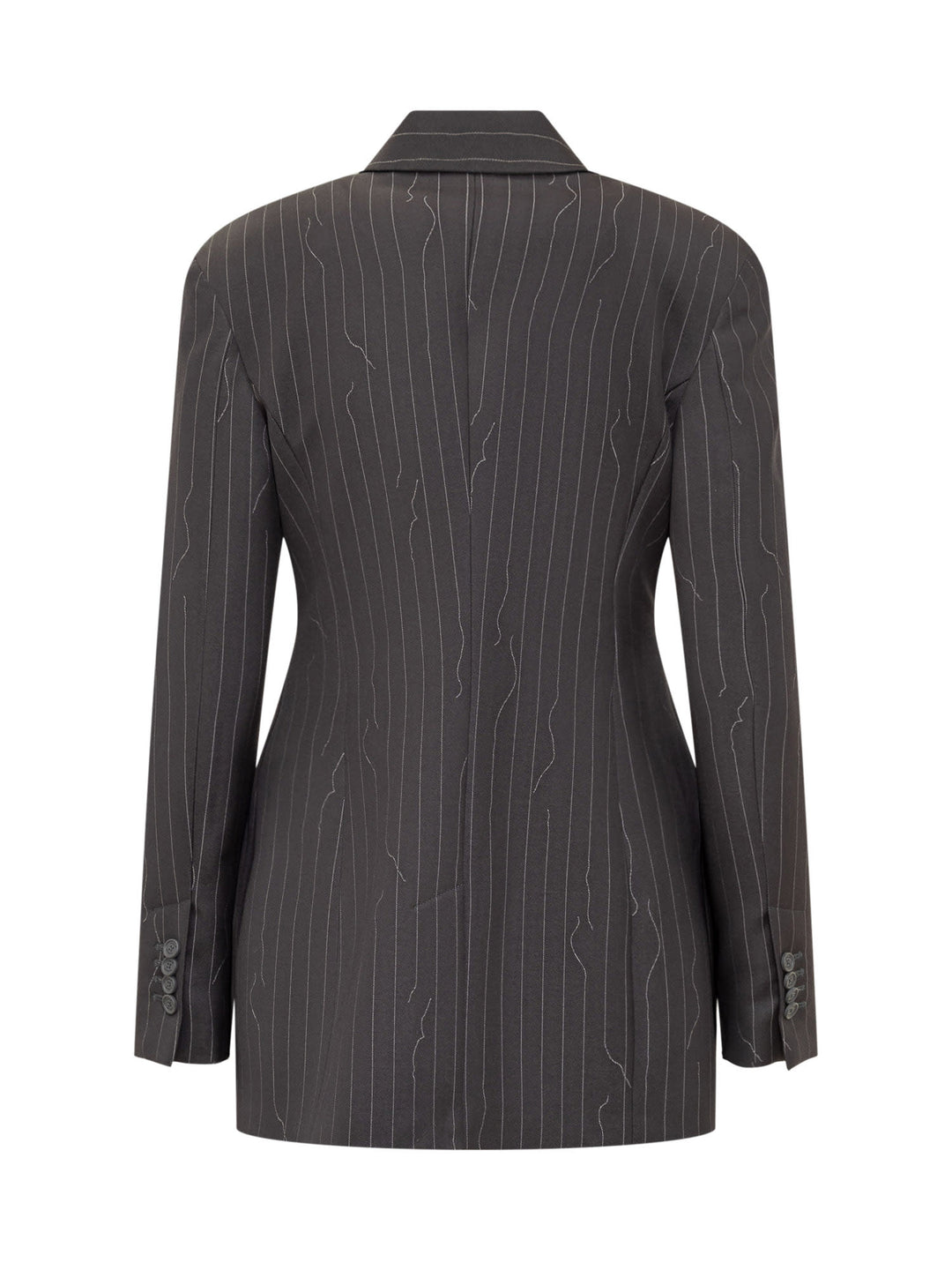 Pinstriped Blazer Jackets Grey