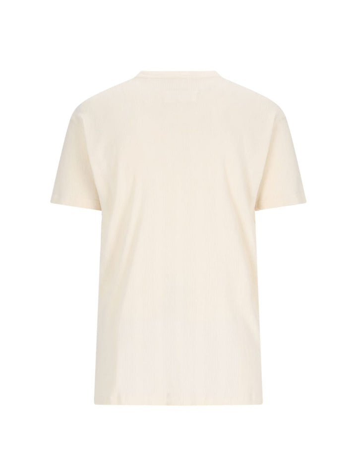 With Ribbed Fabric T-Shirt White