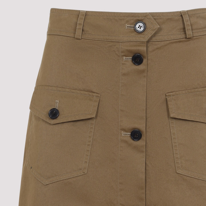 Cotton Midi Skirt Skirts Brown