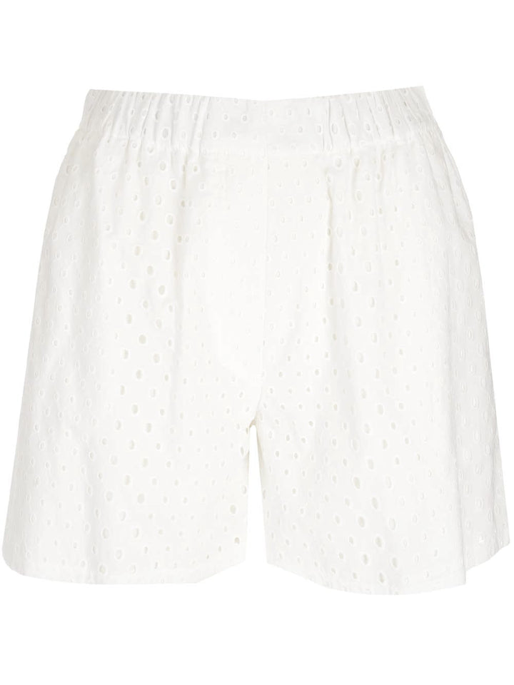 White Broderie Anglaise Shorts Trousers White