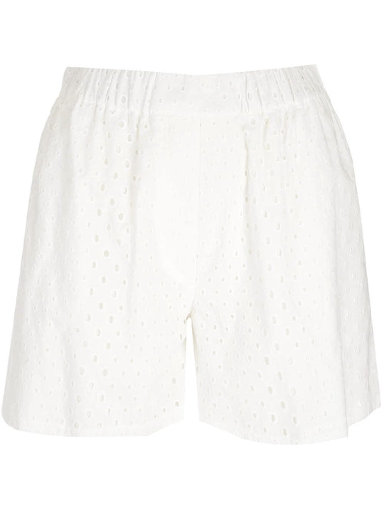 White Broderie Anglaise Shorts Trousers White