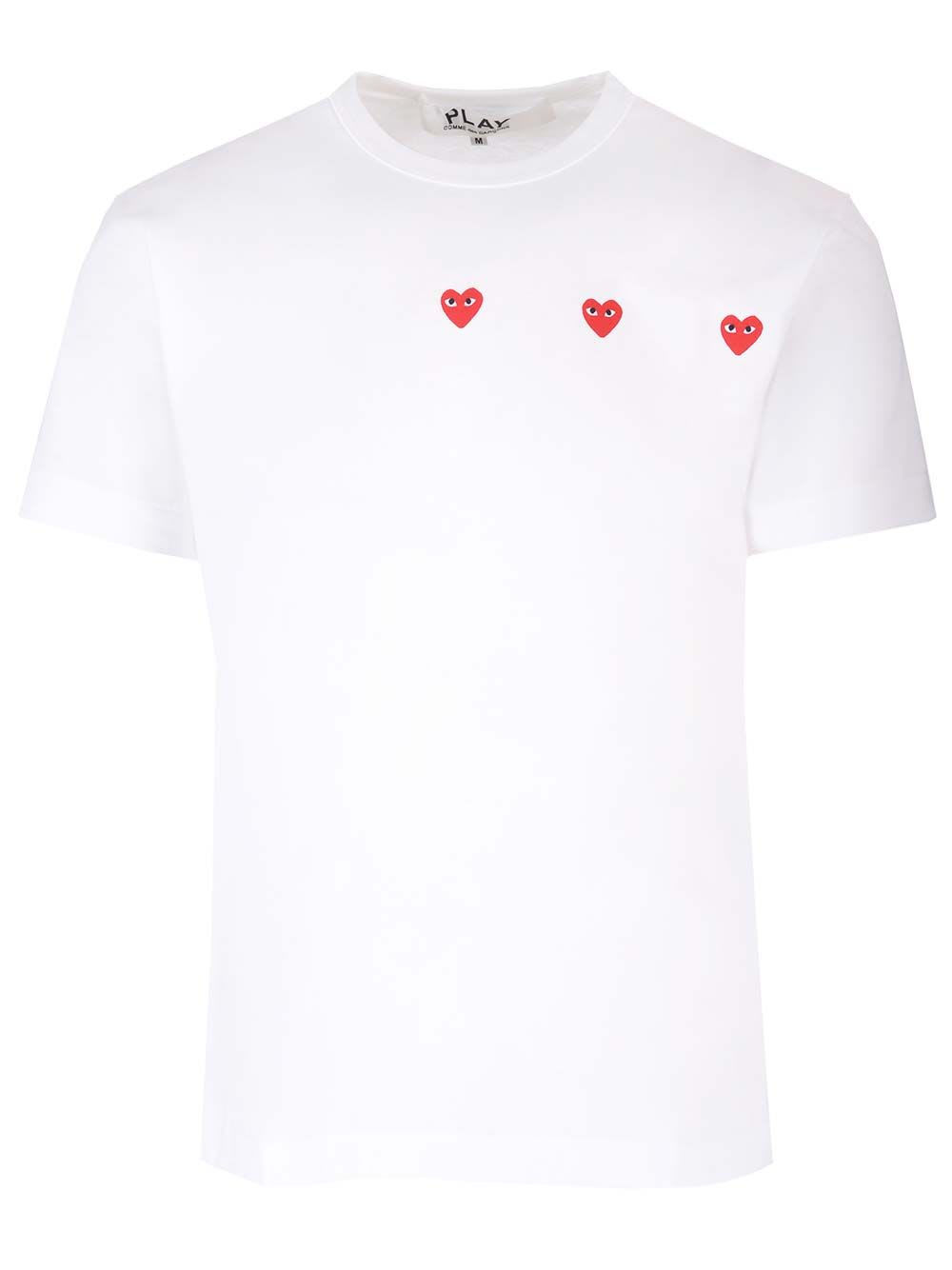 With Red Hearts T-Shirt White