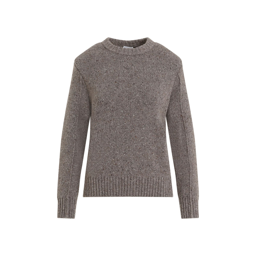 Medium Weight Wool Tailored Sweater Knitwear Beige