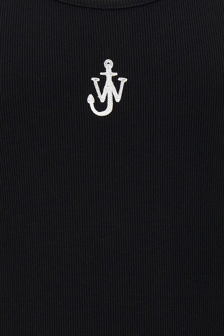 Anchor Embroidery Tops Black