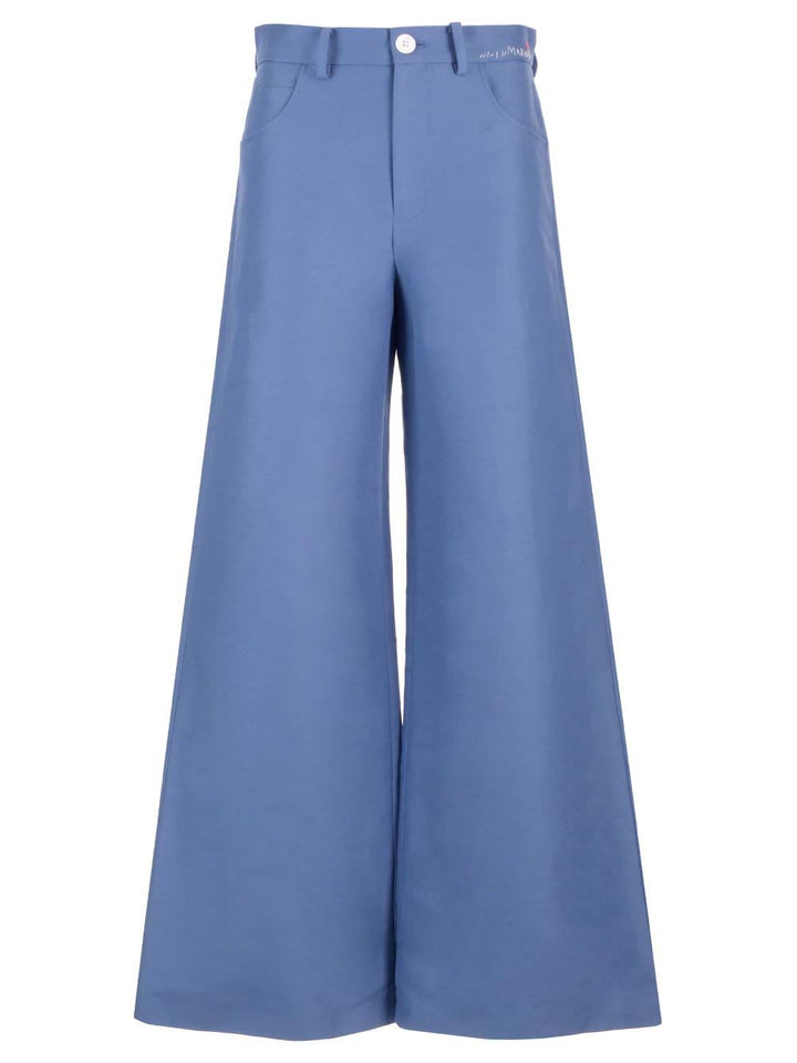 Wide-Leg Trousers Blue