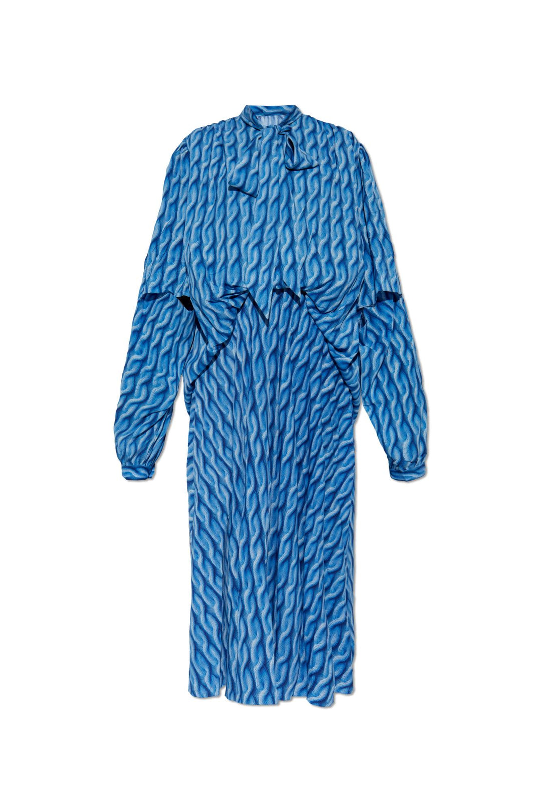 Cable Knit Printed Dress Dresses Blue