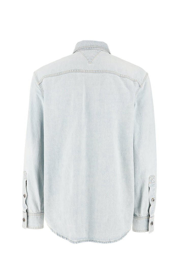 Extra Bleach Wash Denim Shirt Shirts Light Blue