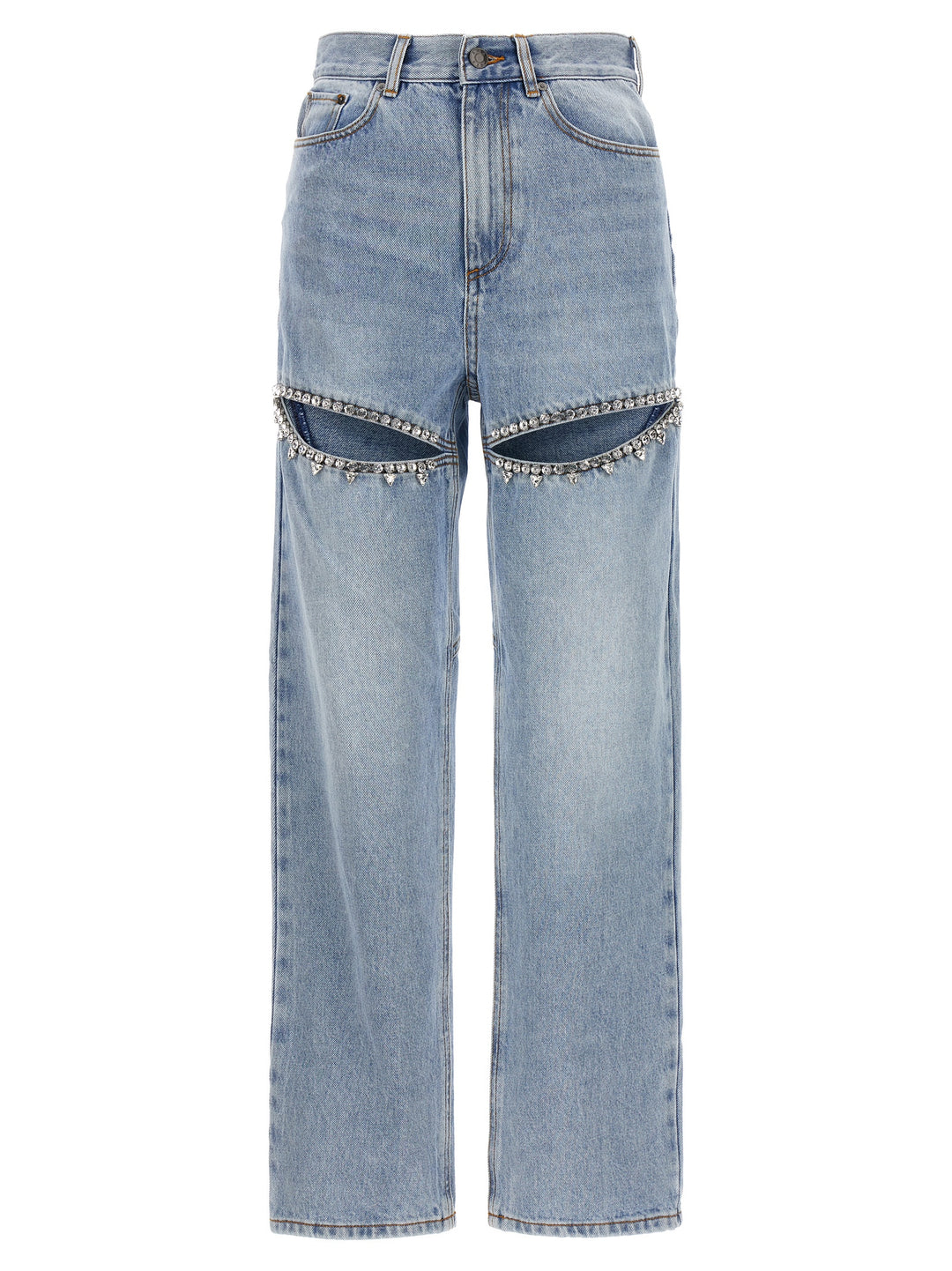 Crystal Slit Jeans Light Blue