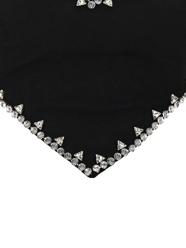 Crystal Trim Heart Tops Black